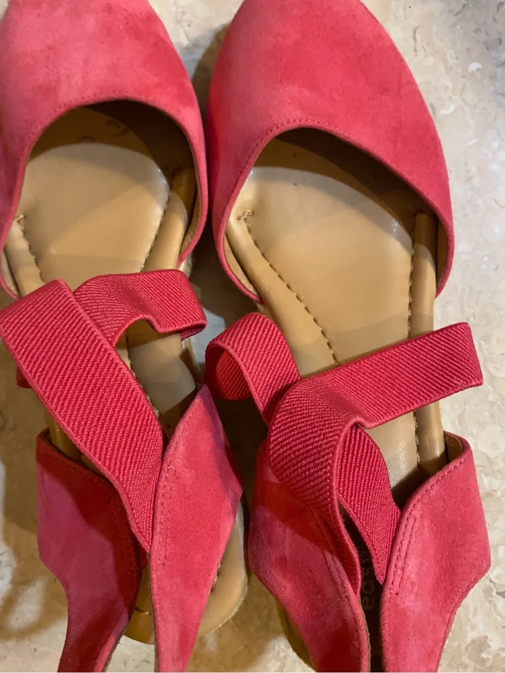 Easy Spirit Coral Espadrille Crisscross Ankle-Strap Flats